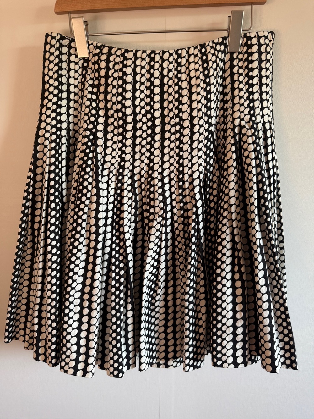 Club Monaco Polka Dot Pleated Cotton Linen Skirt Size 8
